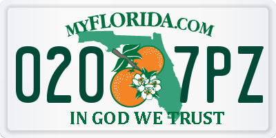 FL license plate 0207PZ