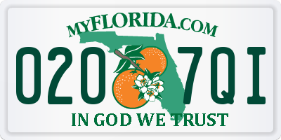 FL license plate 0207QI