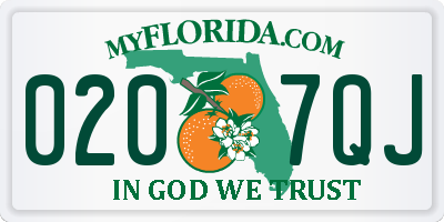 FL license plate 0207QJ