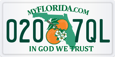 FL license plate 0207QL