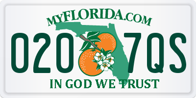 FL license plate 0207QS