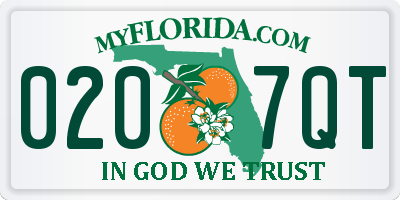 FL license plate 0207QT