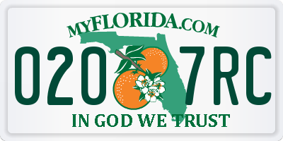 FL license plate 0207RC