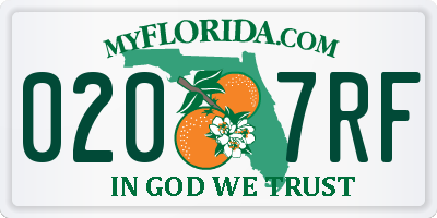 FL license plate 0207RF