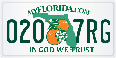FL license plate 0207RG