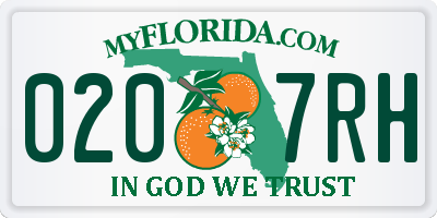 FL license plate 0207RH