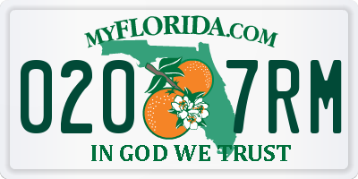 FL license plate 0207RM