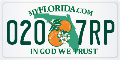 FL license plate 0207RP
