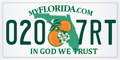 FL license plate 0207RT