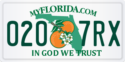 FL license plate 0207RX