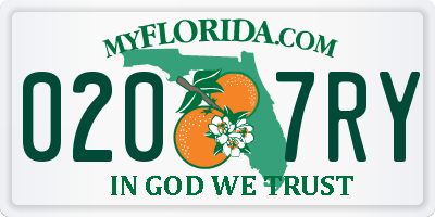 FL license plate 0207RY
