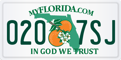 FL license plate 0207SJ