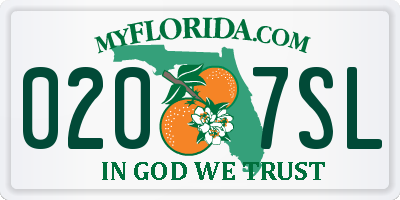 FL license plate 0207SL