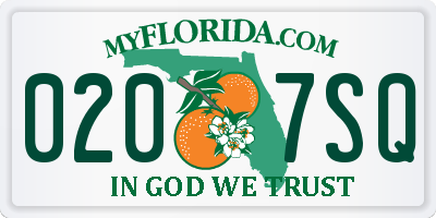 FL license plate 0207SQ