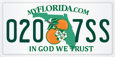 FL license plate 0207SS