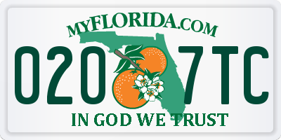 FL license plate 0207TC