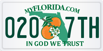 FL license plate 0207TH