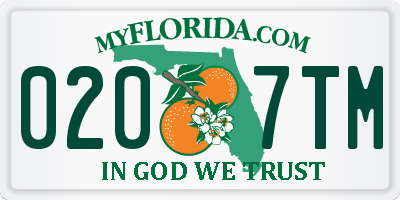 FL license plate 0207TM