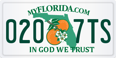 FL license plate 0207TS