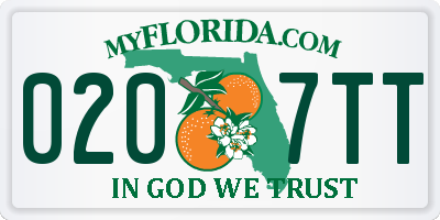 FL license plate 0207TT