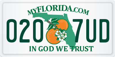 FL license plate 0207UD