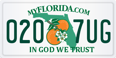FL license plate 0207UG
