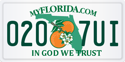FL license plate 0207UI