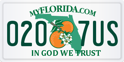 FL license plate 0207US