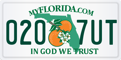 FL license plate 0207UT