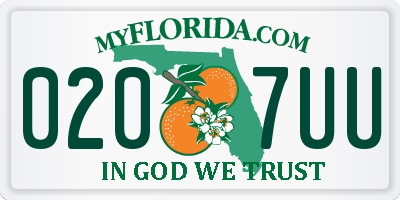 FL license plate 0207UU