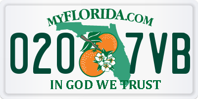FL license plate 0207VB