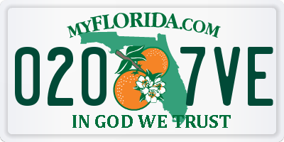 FL license plate 0207VE