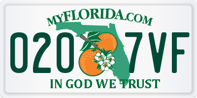 FL license plate 0207VF