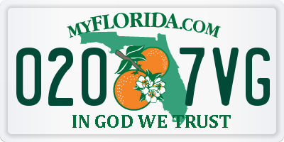FL license plate 0207VG