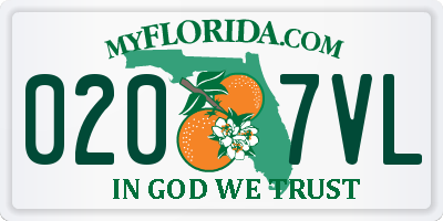 FL license plate 0207VL