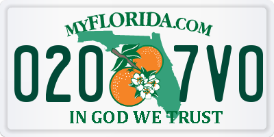 FL license plate 0207VO