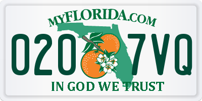 FL license plate 0207VQ