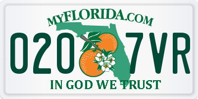 FL license plate 0207VR