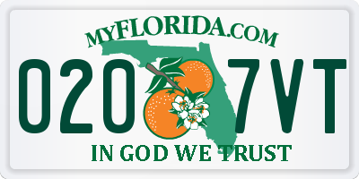 FL license plate 0207VT