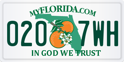 FL license plate 0207WH