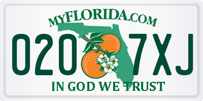 FL license plate 0207XJ