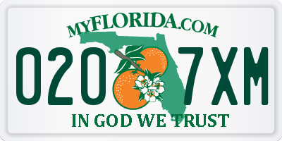 FL license plate 0207XM