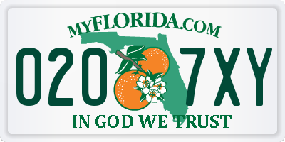 FL license plate 0207XY