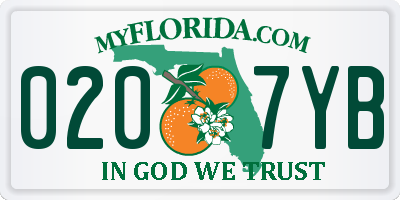 FL license plate 0207YB