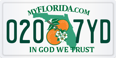 FL license plate 0207YD
