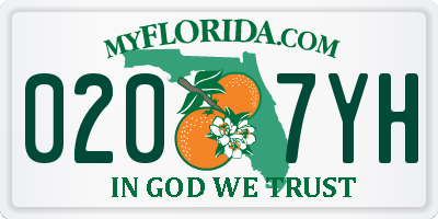FL license plate 0207YH