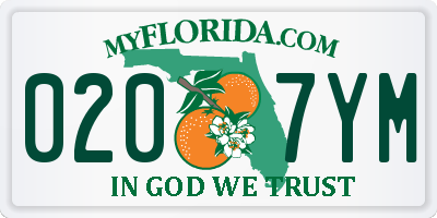 FL license plate 0207YM