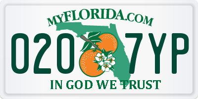 FL license plate 0207YP