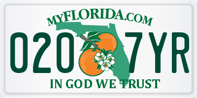 FL license plate 0207YR
