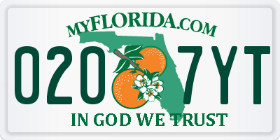 FL license plate 0207YT